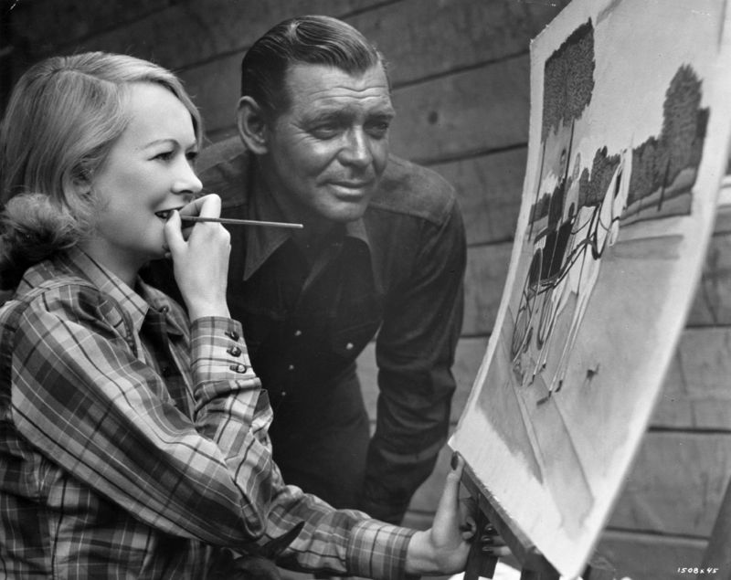 Gable Admires Wife